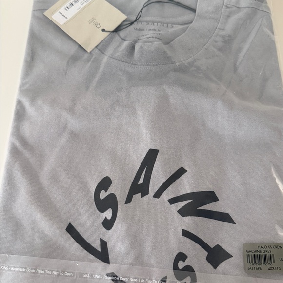 All Saints Light Gray Short Sleeve Tee